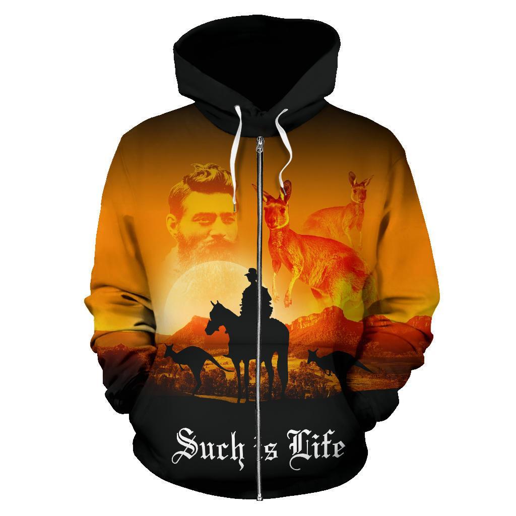 Zip Hoodie - Anzac Hoodie Lest We Forget Kangaroo Koala Sunset