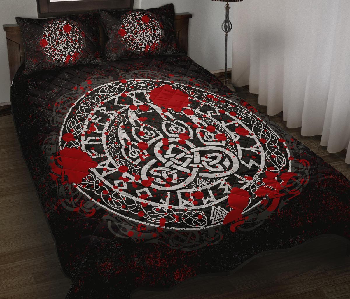 Viking Quilt Bedding Set Viking Bear Claws Blood Tattoo