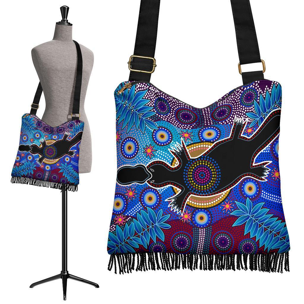 Aboriginal Boho Handbag - Indigenous Platypus