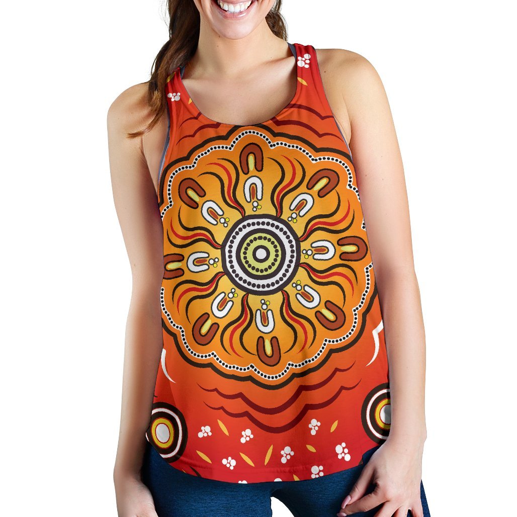 Aboriginal Women's Racerback Tank - Indigenous Art Patterns Ver01