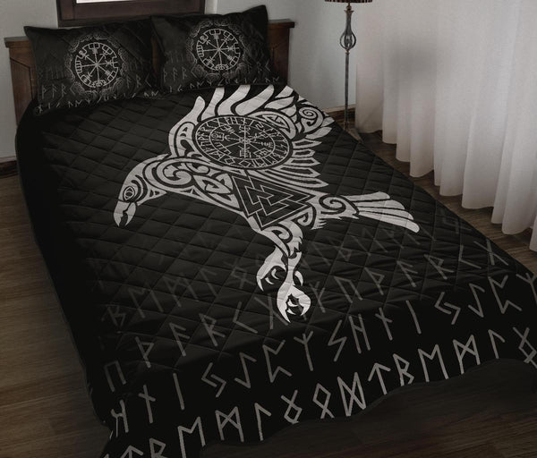 Viking Quilt Bedding Set Raven Tattoo