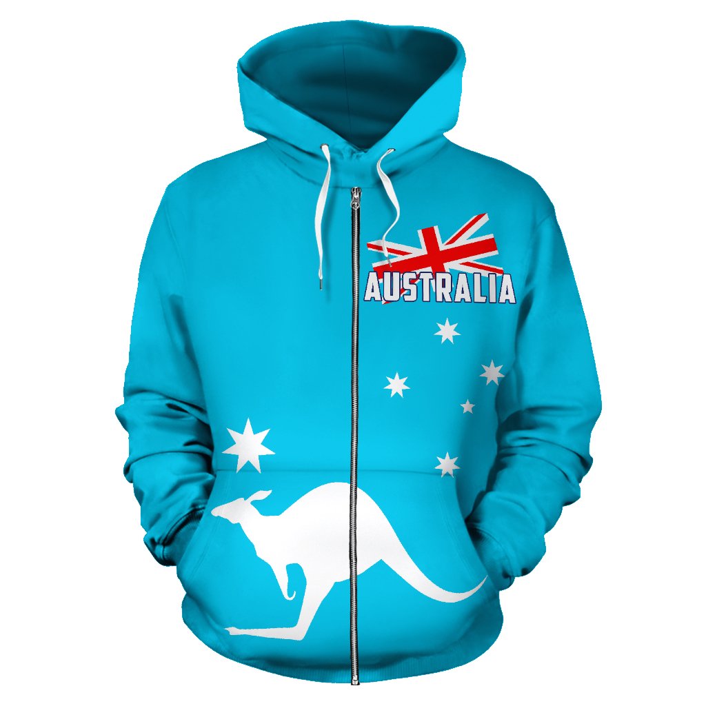 Zip Hoodie - Kangaroo Hoodie Aus Flag Ver02 - All Over Print