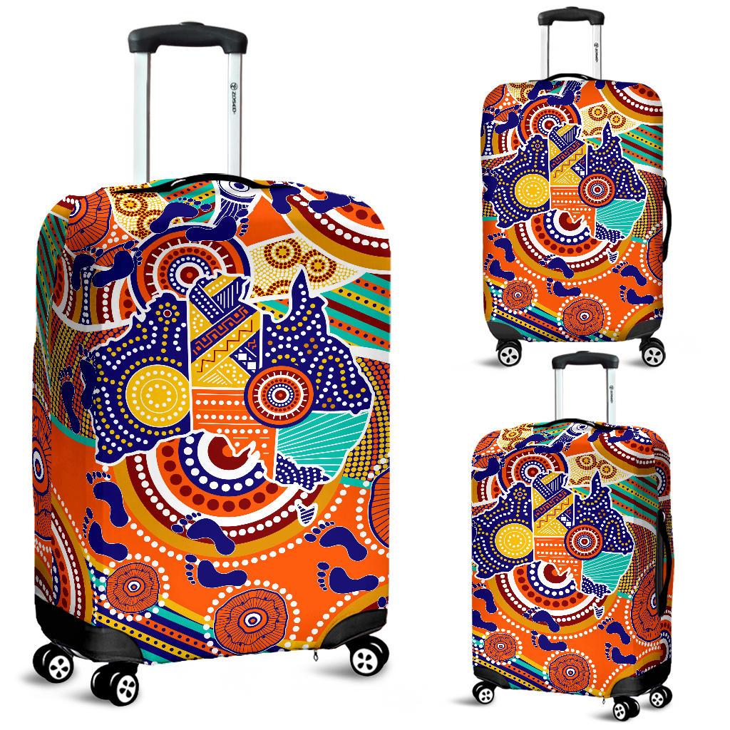 Aboriginal Luggage Covers - Australian Map Dot Painting