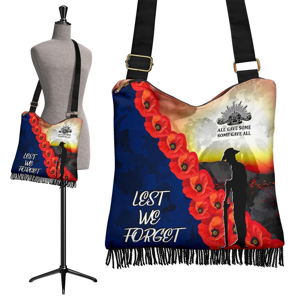 Anzac Lest We Forget Boho Handbag - All Gave Some, Some Gave All -