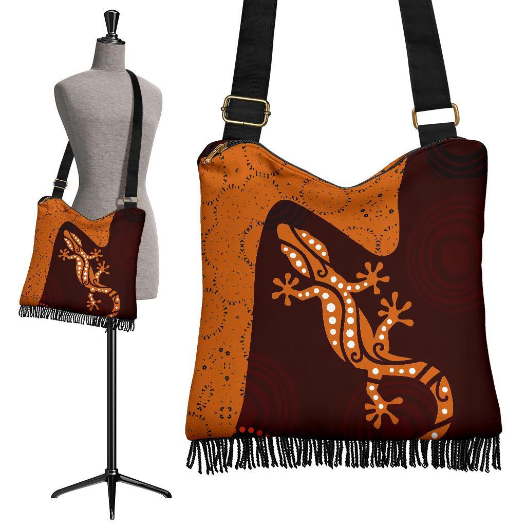 Aboriginal Boho Handbags - Lizard in Aboriginal Dreaming