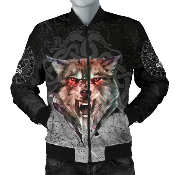 Viking Bomber Jacket Fenrir Norse Wolf Style Ver02