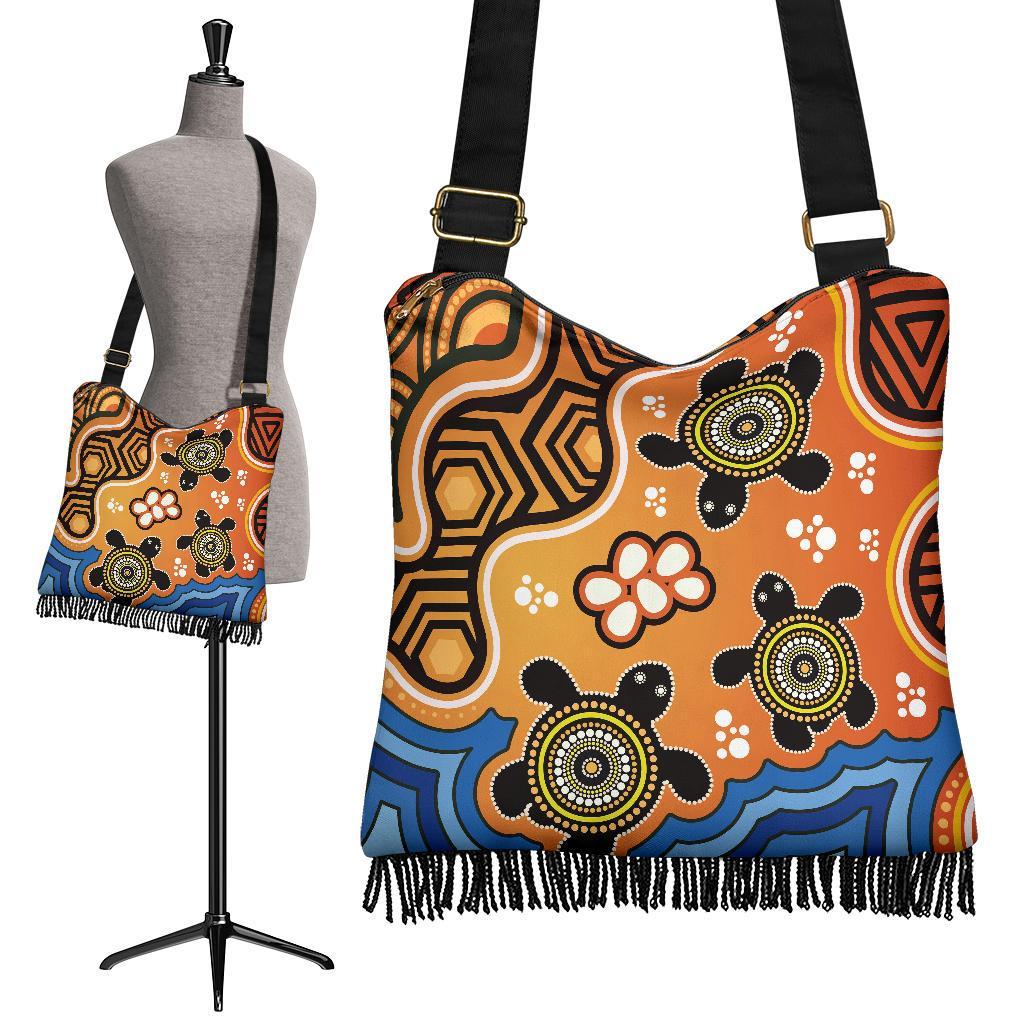 Aboriginal Boho Handbag- Indigenous Art Patterns Ver04