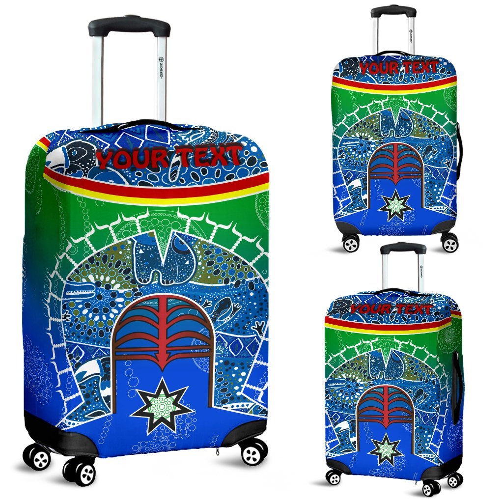 Personalised Luggage Covers - Torres Strait Symbol With Aboriginal Patterns