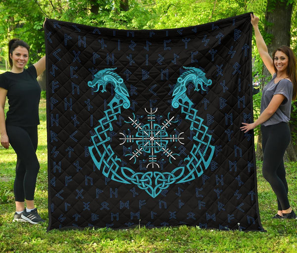 Viking Premium Quilt Aegishjalmur Helm Of Awe Blue Edition