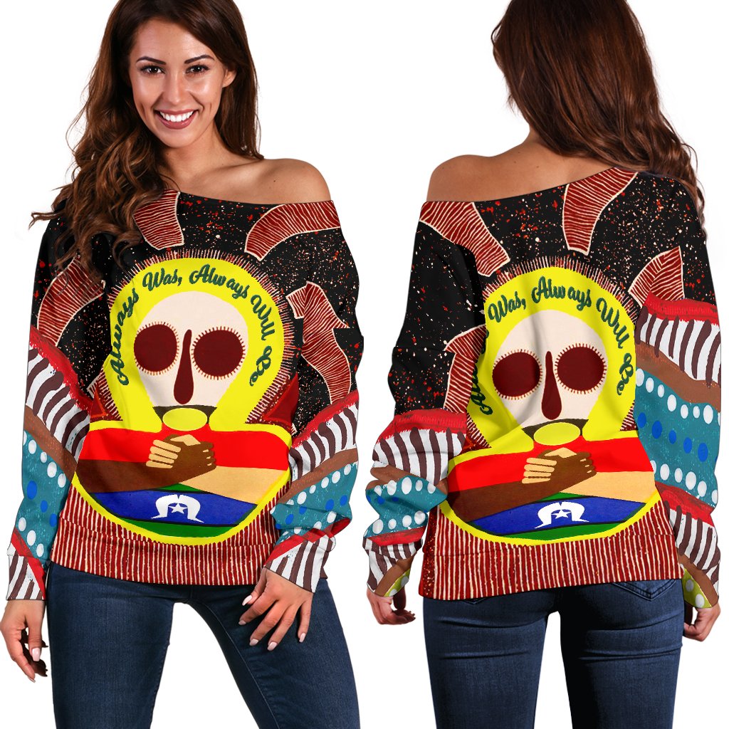 Aboriginal and Torres Strait Islander Off Shoulder Sweater - Naidoc Style