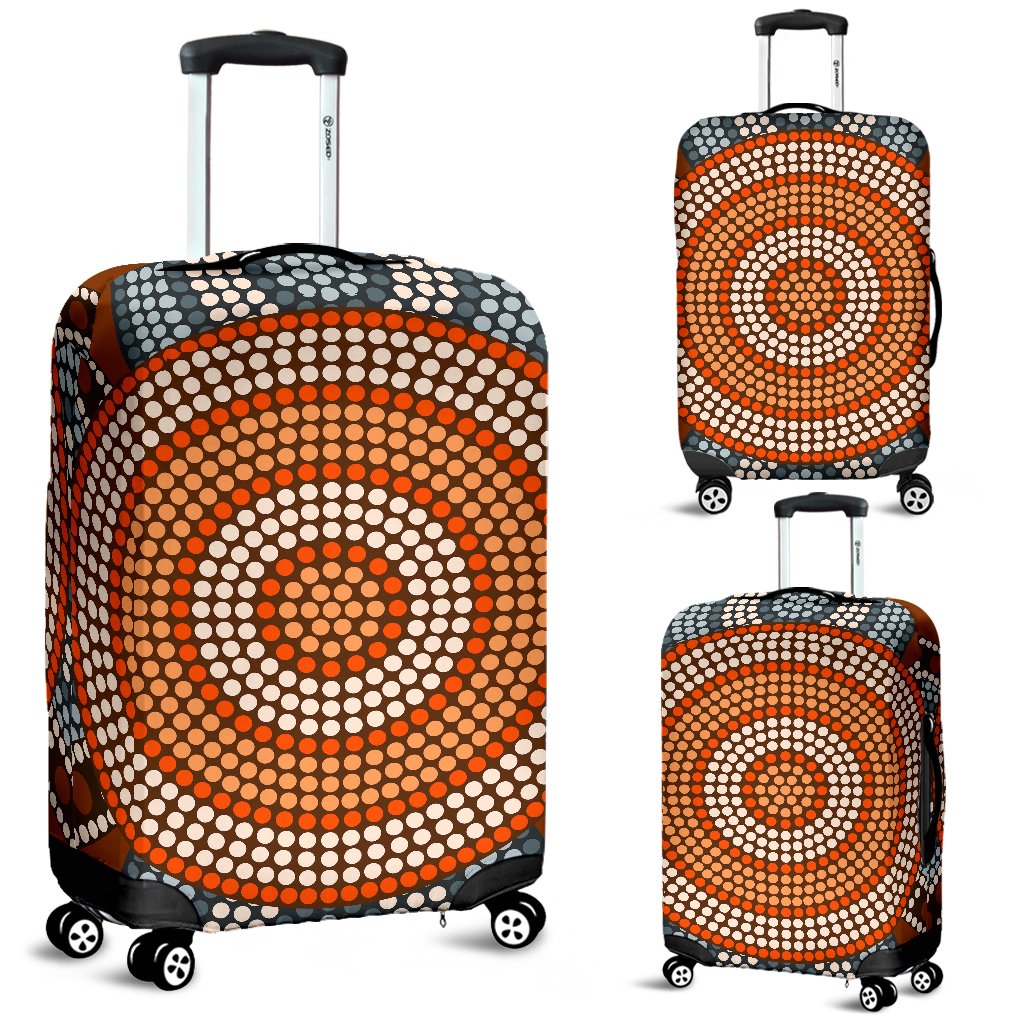 Luggage Cover - Aboriginal Dot Painting Suitcase Ver05