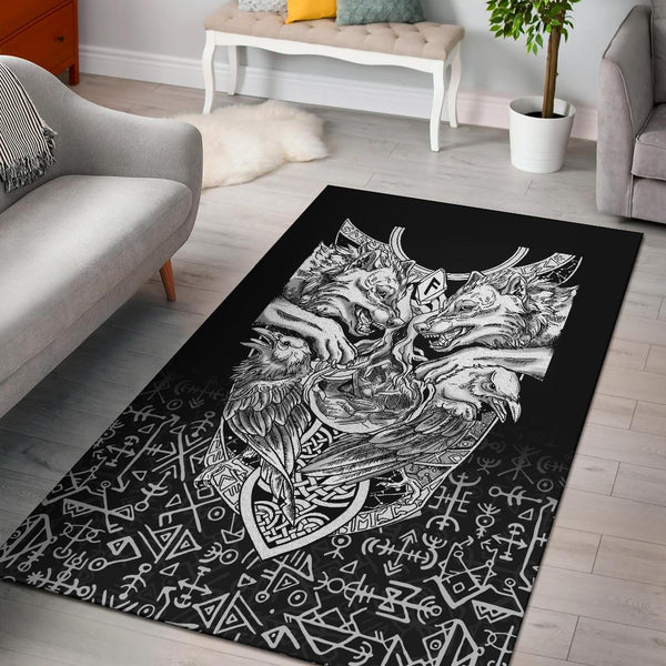 Viking Area Rug Wolf And Raven Special