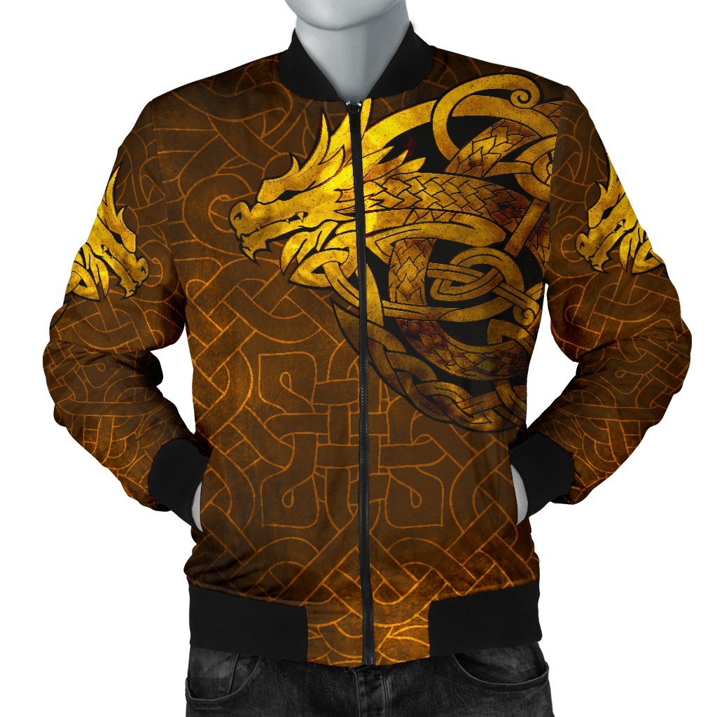 Viking Bomber Jacket Celtic Dragon Tattoo