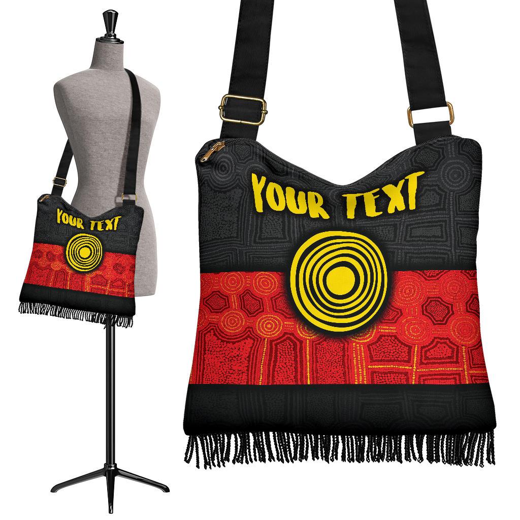 Personalised Aboriginal Crossbody Boho Handbag - Aussie Indigenous Flag