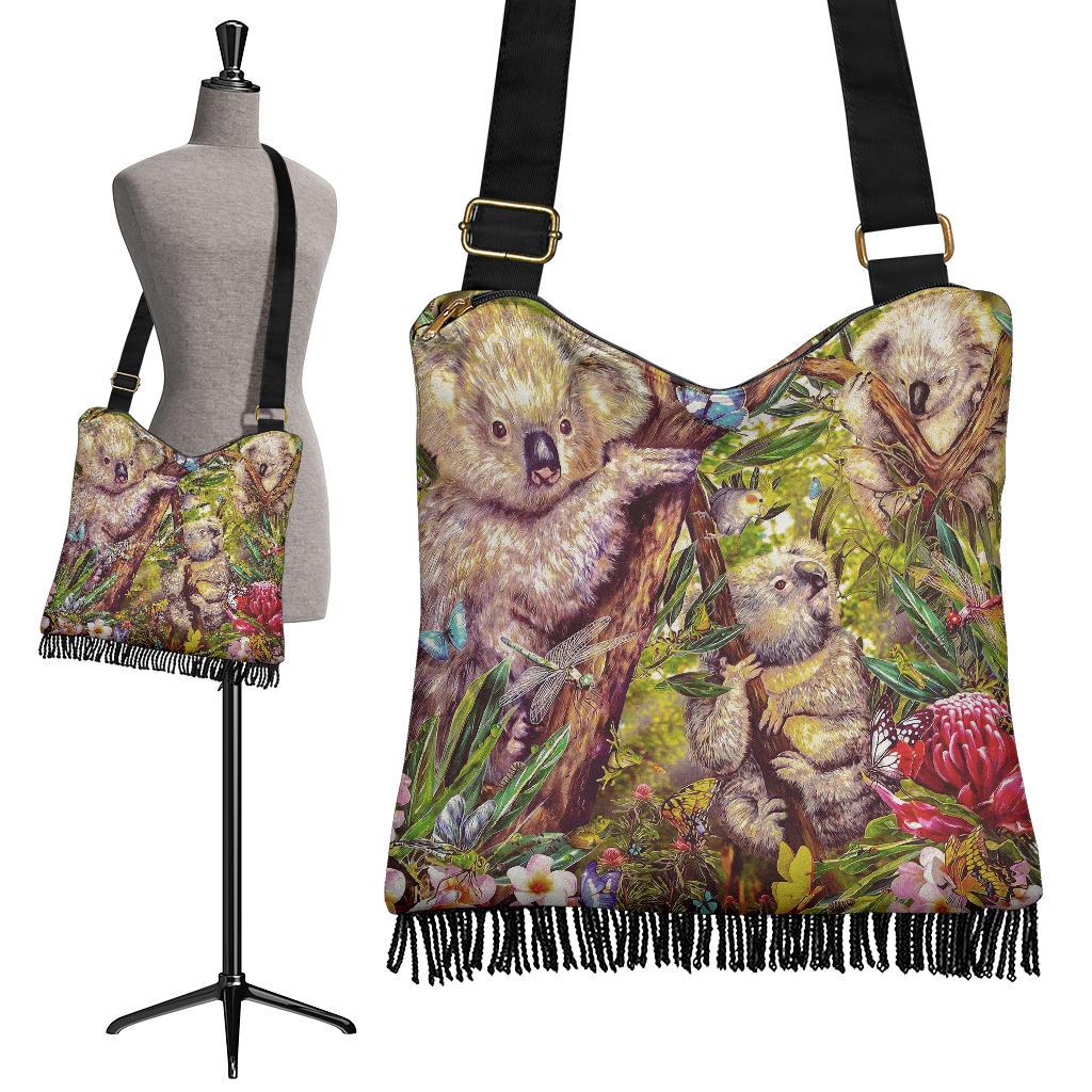 Koala Boho Bag - 3D Koala with Waratah Flower Bag