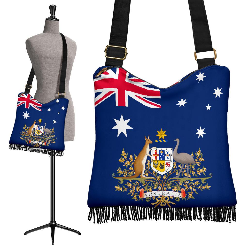 Crossbody Boho Handbags - Australian Coat Of Arms Bag Aus Flag