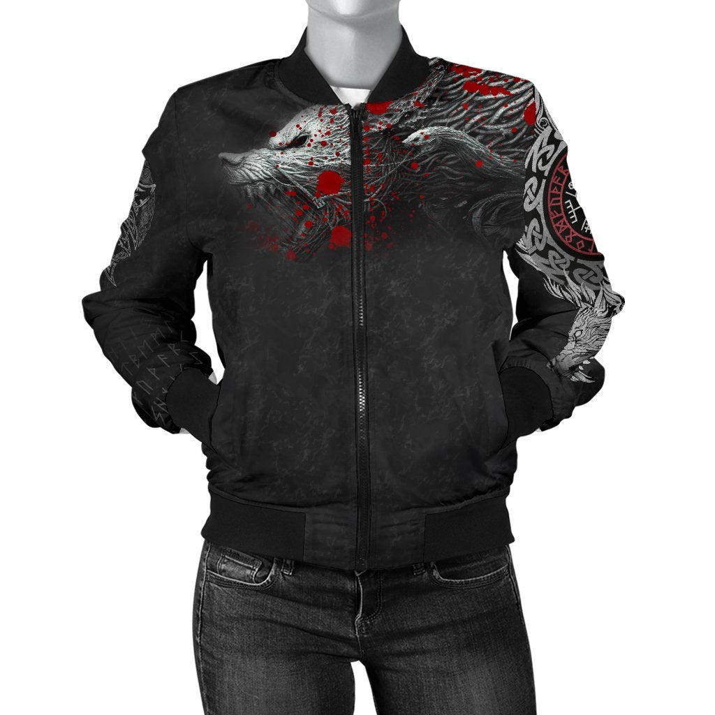 Viking Bomber Jacket Fenrir Blood Style Ver02