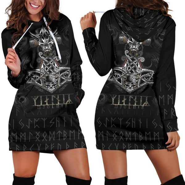 Viking Hoodie Dress Mjolnir