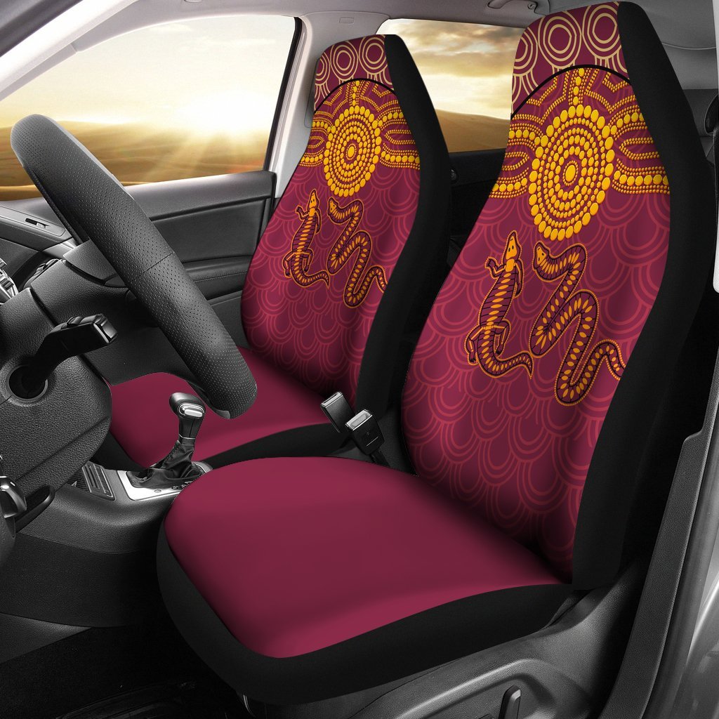 Aboriginal Car Seat Cover - Aboriginal Snake And Alligator