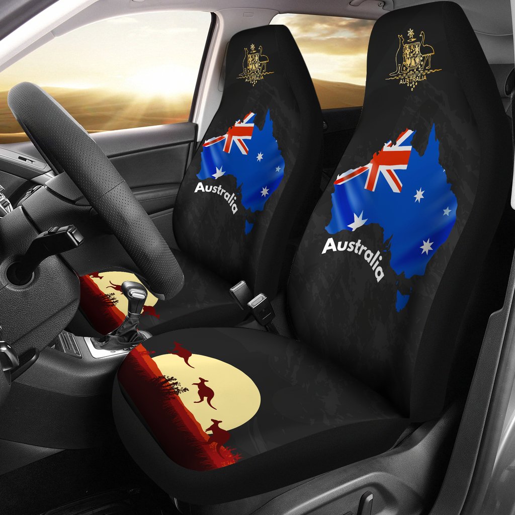 Car Seat Cover - Aus Flag Seat Covers Australian Coat Of Arms Universal Fit