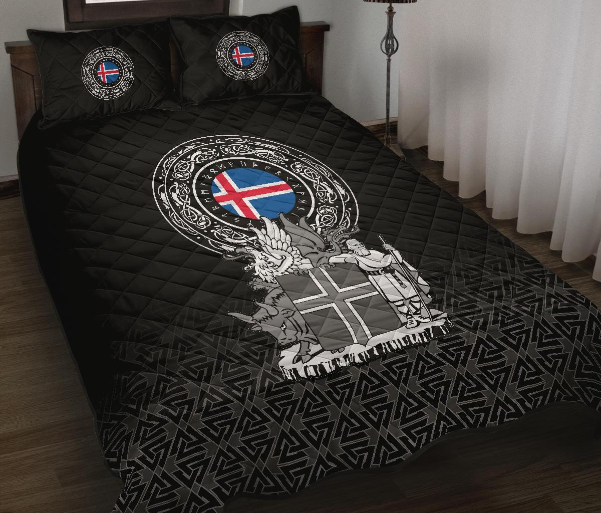 Viking Quilt Bedding Set Iceland Coat Of Arms