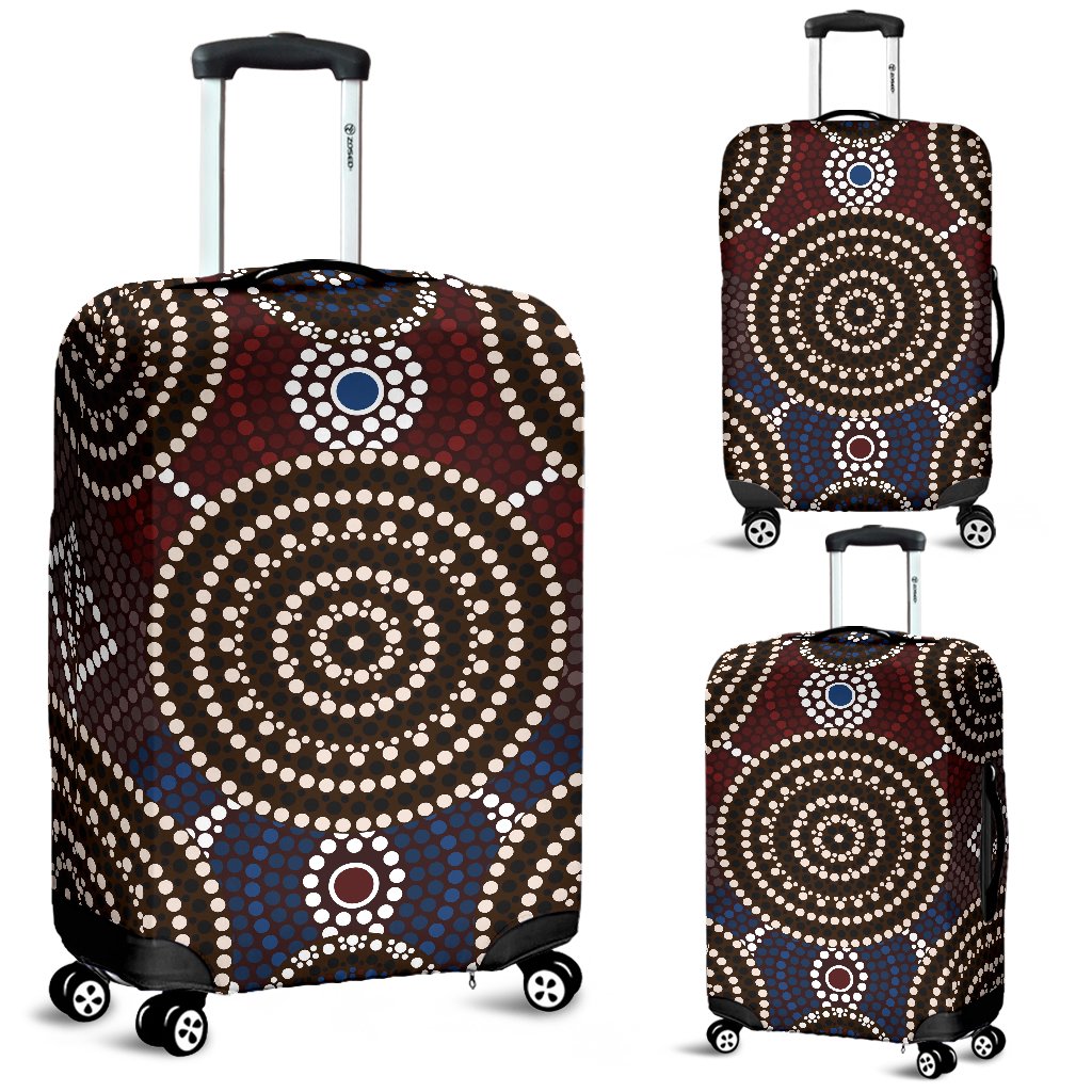 Luggage Cover - Aboriginal Dot Painting Suitcase Ver08