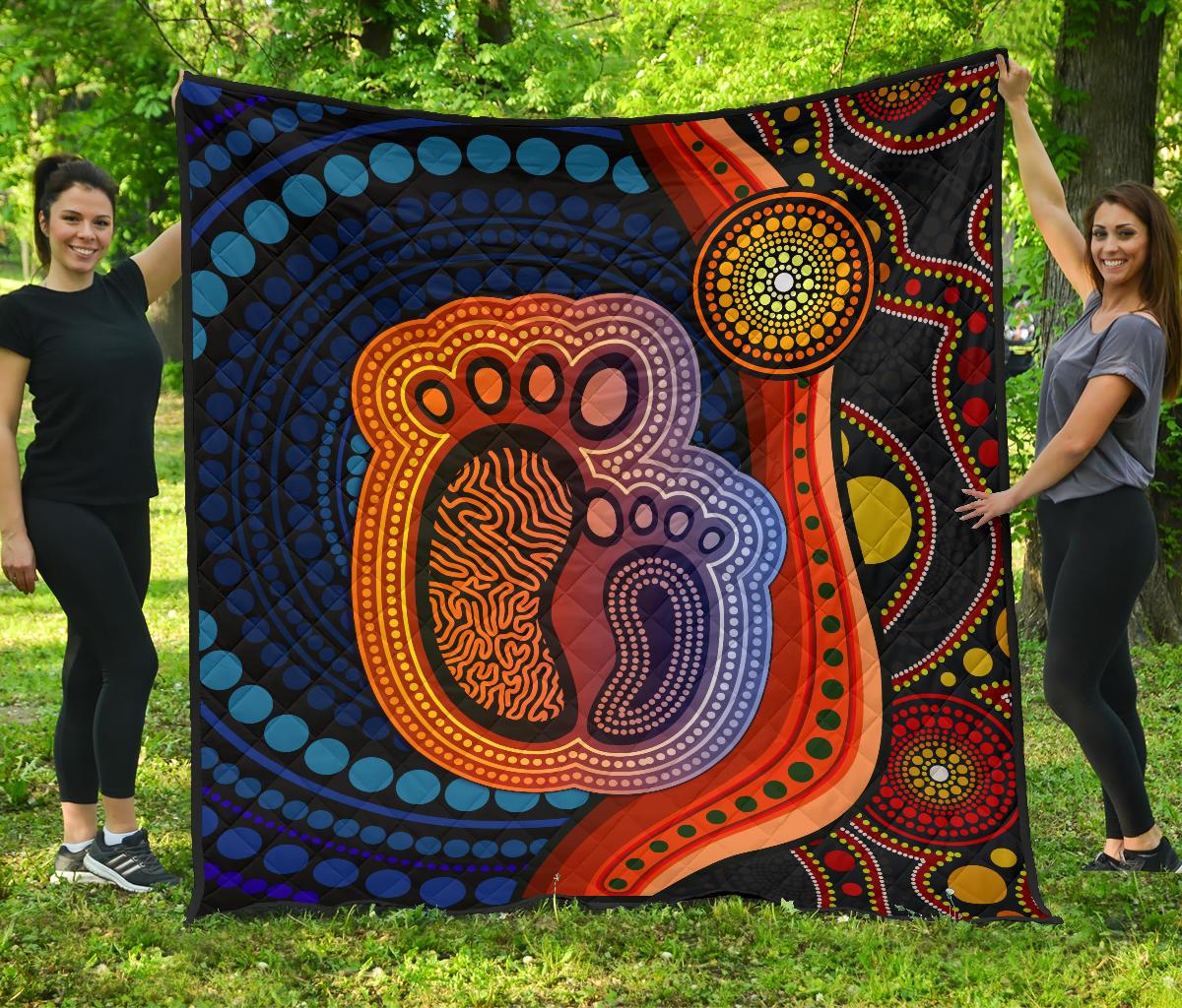 Australia Premium Quilt - Aboriginal Mother And Son Foot