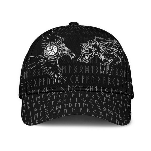 Viking Classic Cap Raven and Wolf Special Tattoo