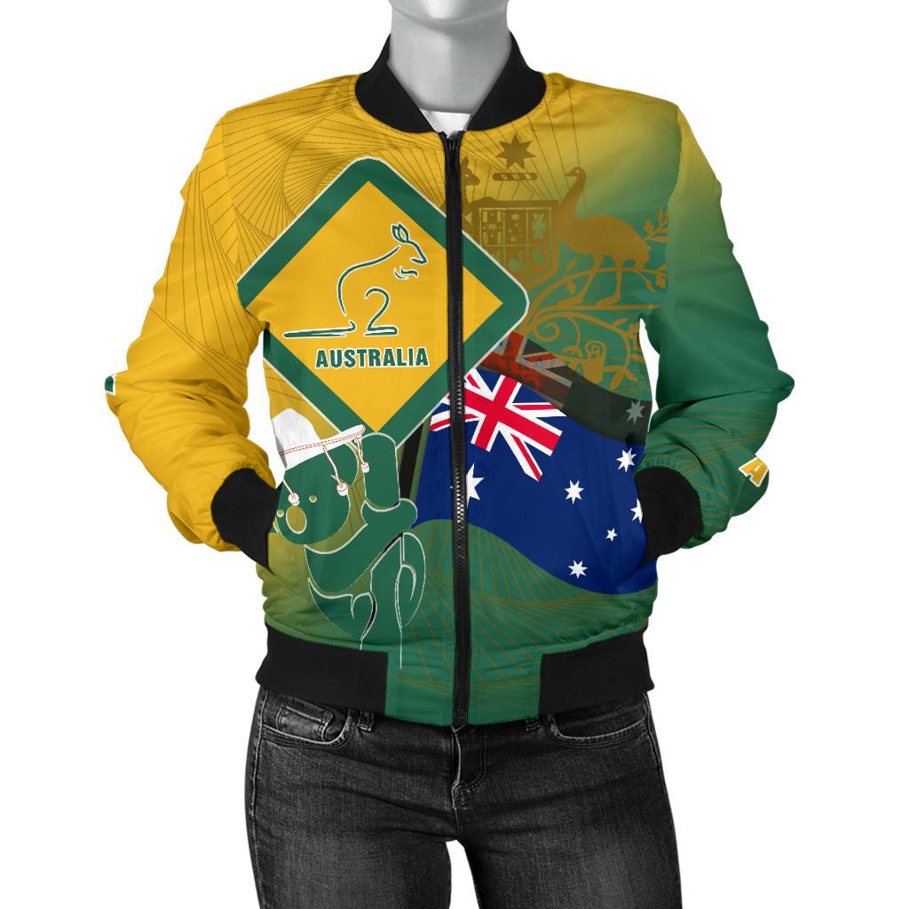 Bomber Jacket - Aus Flag and Coat Of Arms Jacket Kangaroo and Koala Sign