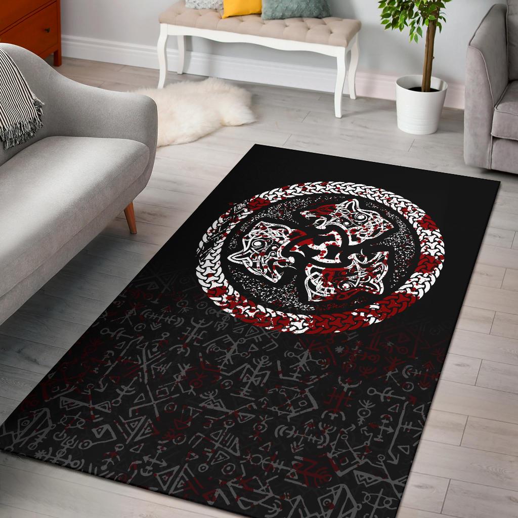 Viking Area Rug Fierce Blood Wolf Symbol Of A Viking Nordic