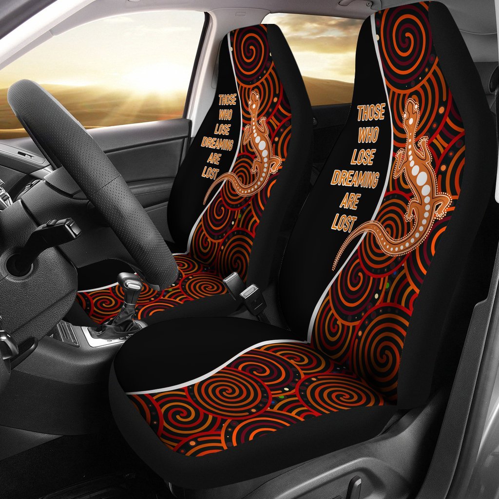 Aboriginal Car Seat Cover - Indigenous Lizard Dreaming