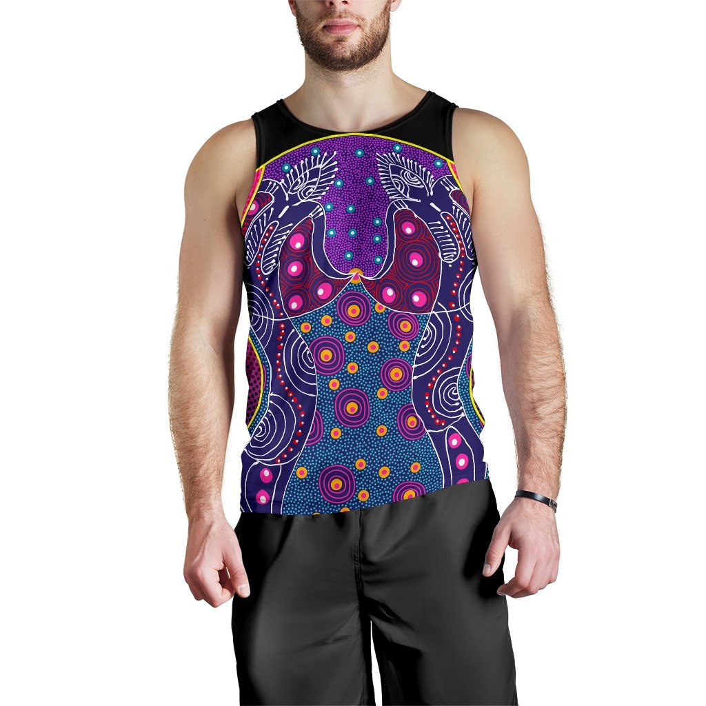 Men's Tank Top - Aboriginal Sublimation Dot Pattern Style (Violet)