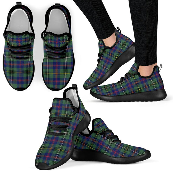 Wood Modern Tartan Plaid Mesh Knit Sneakers