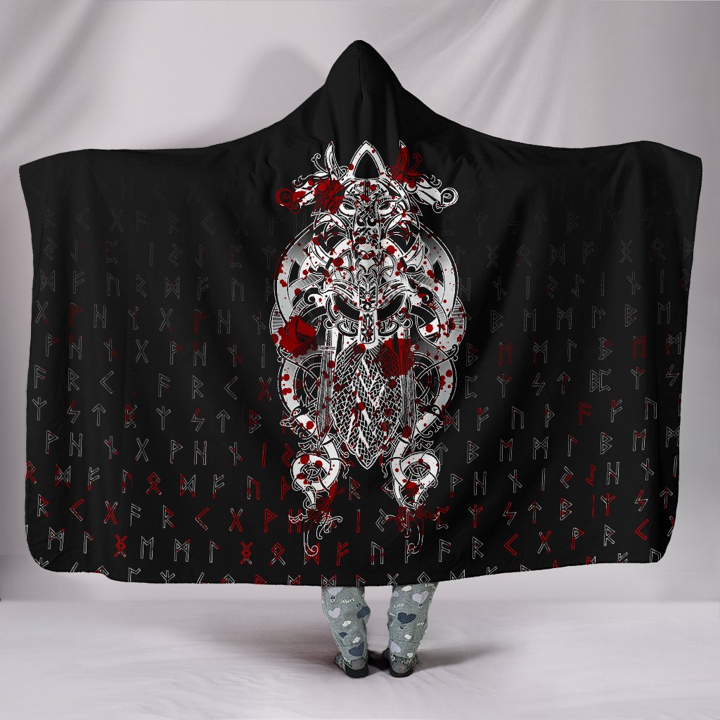 Viking Hooded Blanket Tyr Tattoo Blood