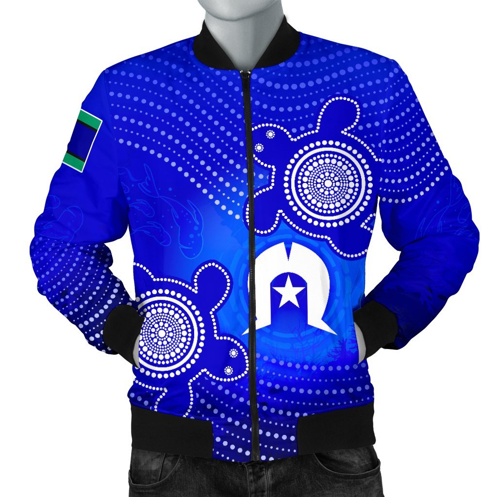 Torres Strait Islanders Men Bomber Jacket - Torres Symbol With Turtle