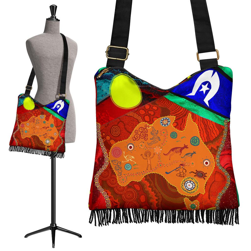 Boho Bags - Australia Map Aboriginal Patterns