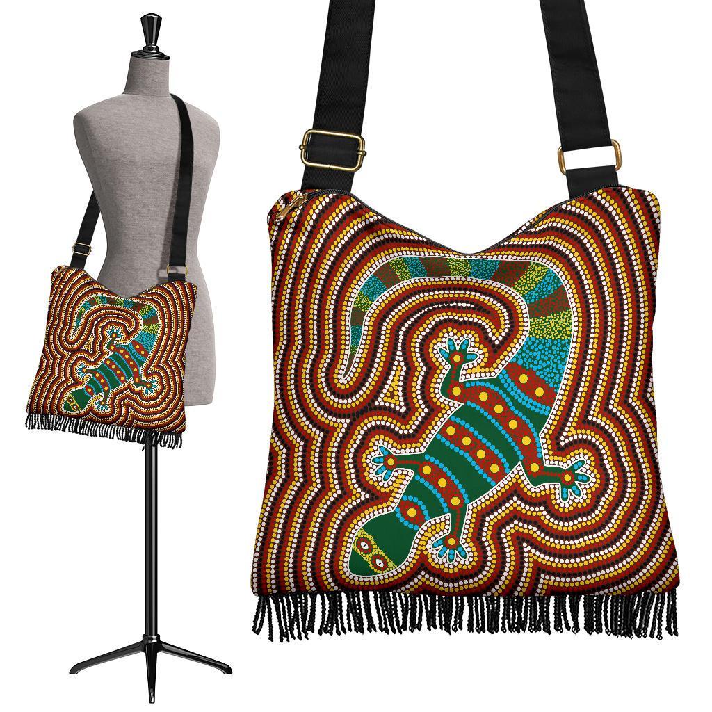 Aboriginal Boho Bags - Lizard Dot Painting Patterns