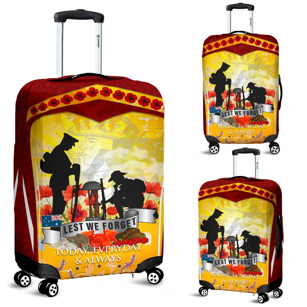 Anzac Luggage Covers - Lest We Forget Aboriginal Version