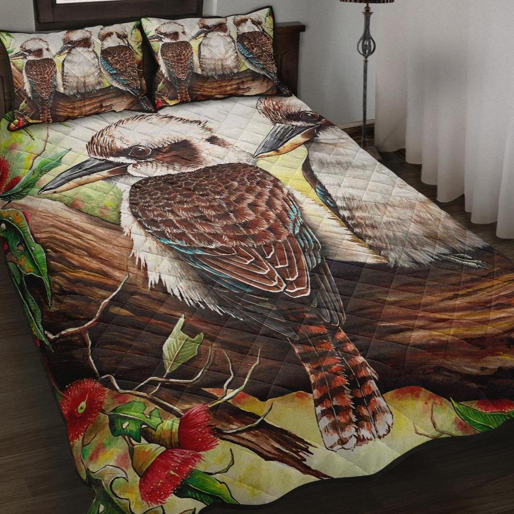 Quilt Bed Set - Kookaburra with Waratah