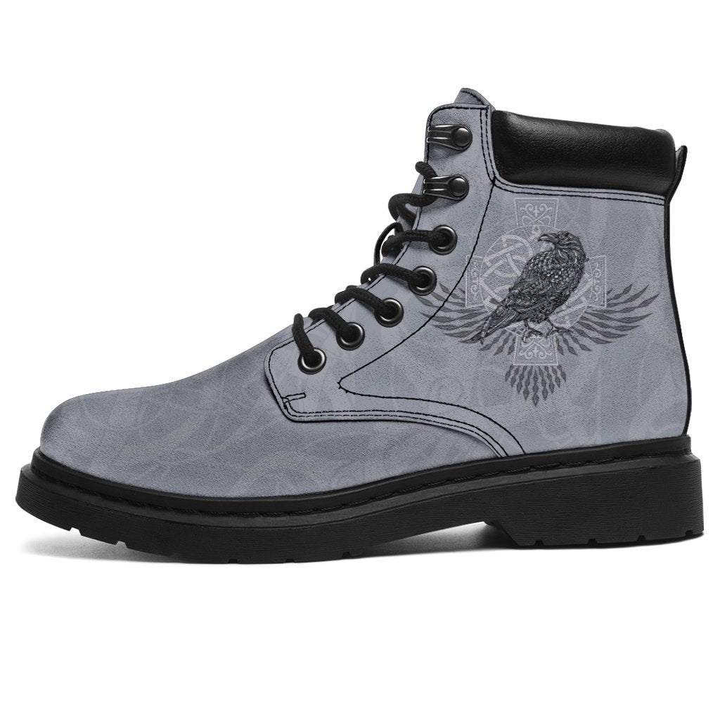 Viking All Season Boots Odin's Celtic Raven Scandinavian Tattoo