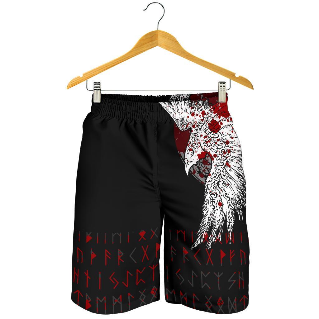 Viking Men's Shorts Mystical Raven Tattoo Blood