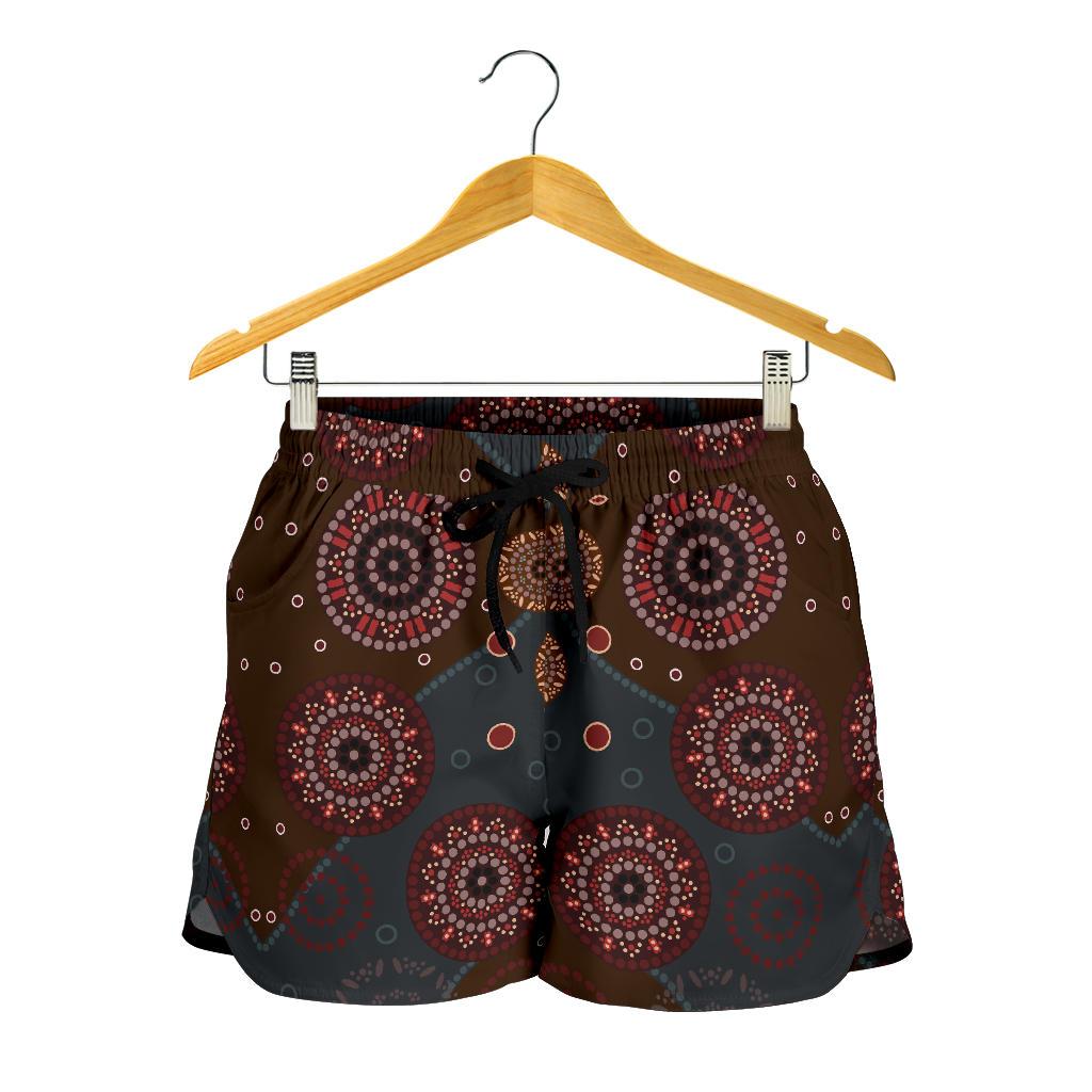 Aboriginal Shorts - Indigenous Dot Painting Short Women 02