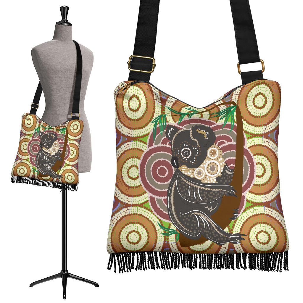 Crossbody Boho Handbags - Koala Bag Aboriginal Dot Painting