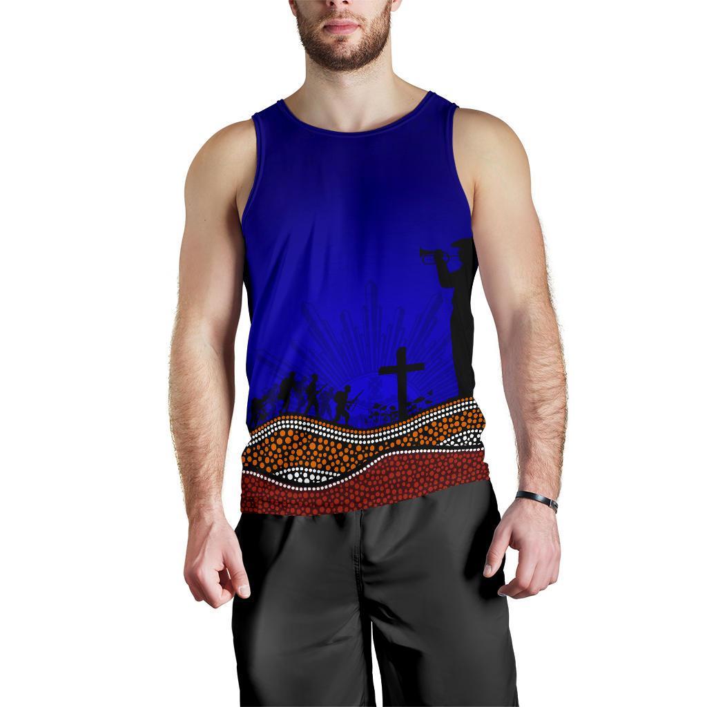Men's Tank Top Anzac Day Our Heroes - Nhi Style - Blue
