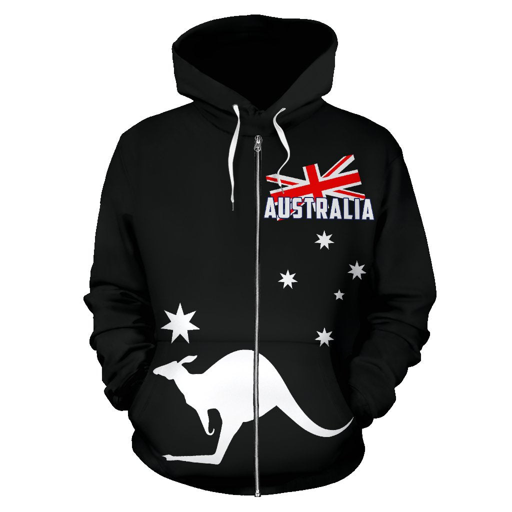 Zip Hoodie - Kangaroo Hoodie Aus Flag Ver01 - All Over Print