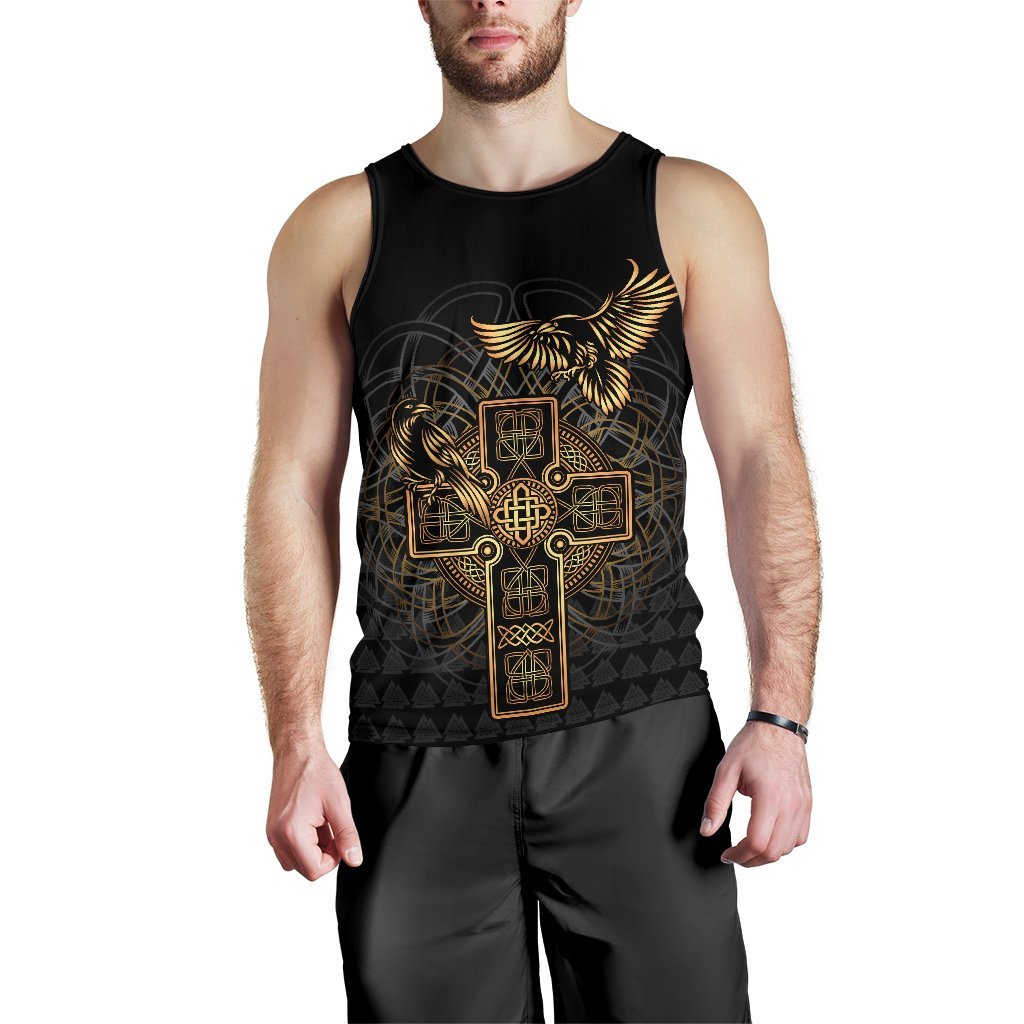 Viking Men's Tank Top Odin's Celtic Raven Tattoo