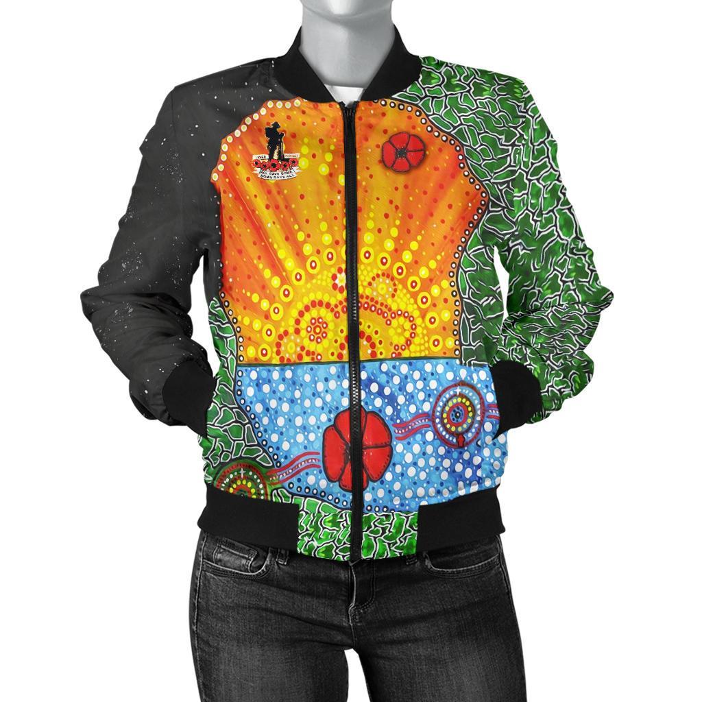 Anzac Day Women Bomber Jacket - Lest We Forget Poppy