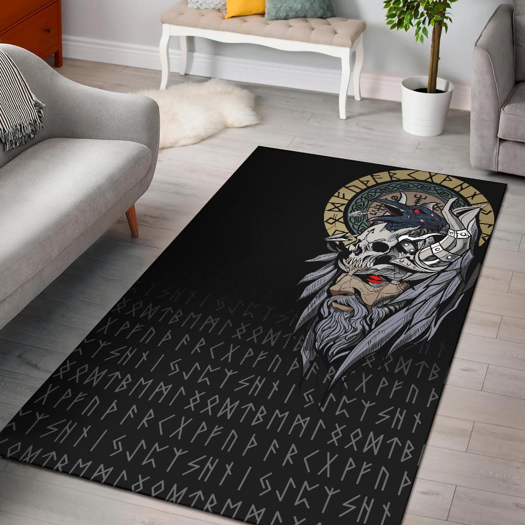 Viking Area Rug Odin Raven