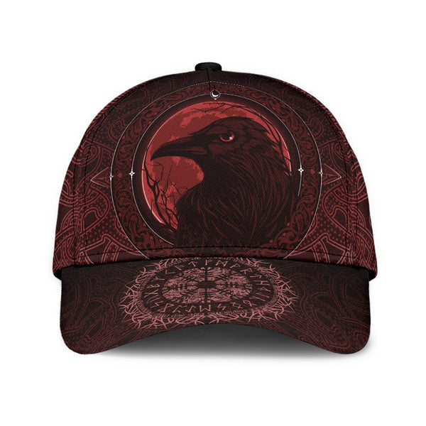 Viking Classic Cap Ethnic Odin Raven Red