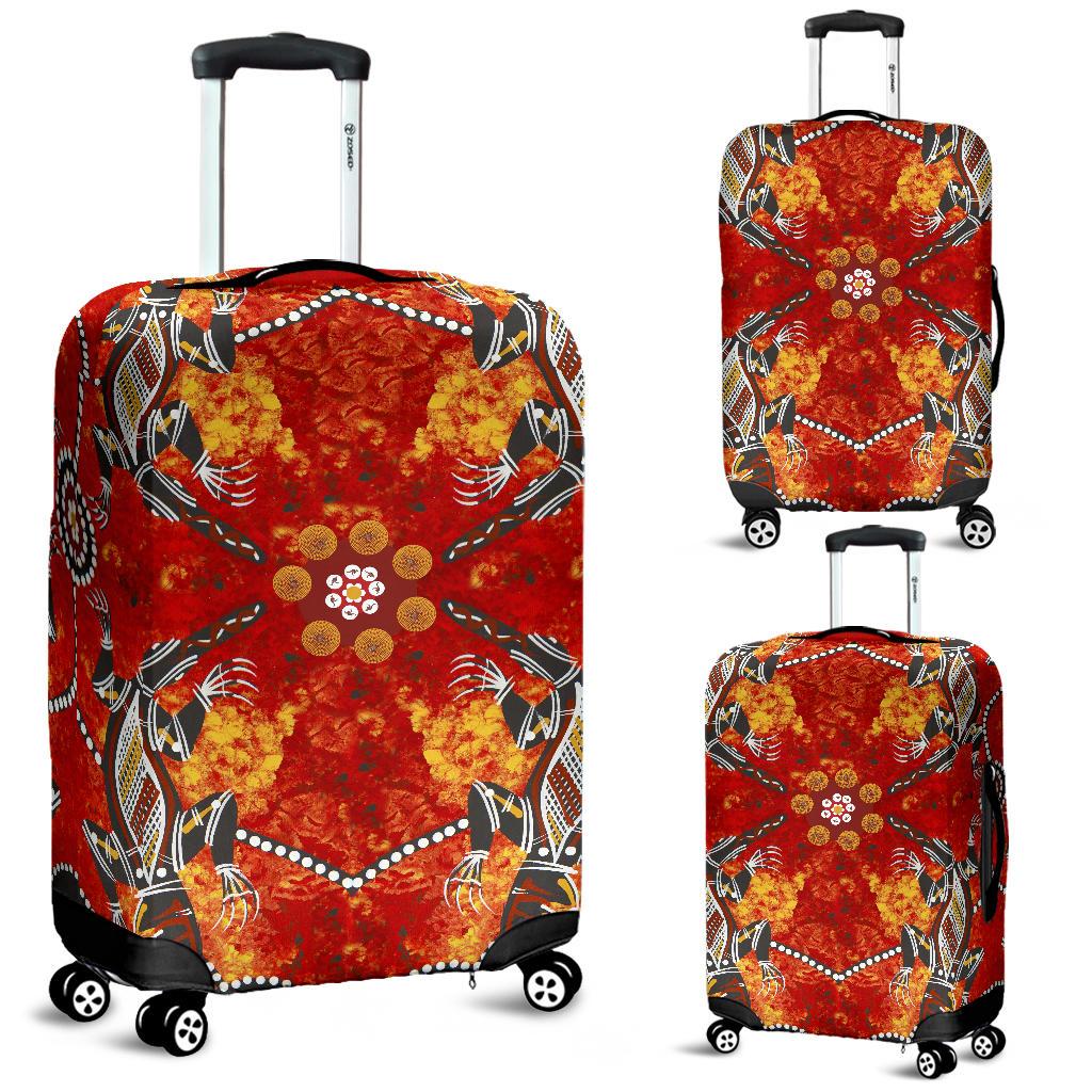 Luggage cover - Aboriginal Dot Painting Crocodile Suitcase Cover
